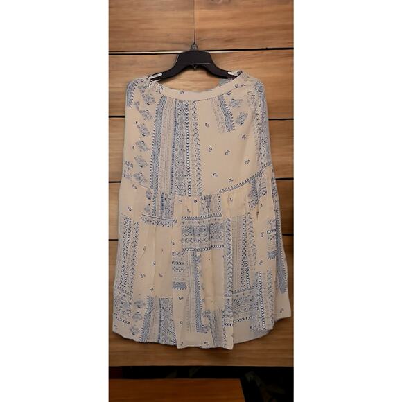 75% OFF NWT Ba&sh Ionder Midi Skirt Boho in Cream/Blue Color Size: L MSRP" $400 - Picture 4 of 7
